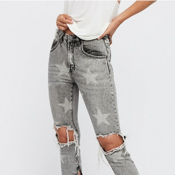 ONE X ONETEASPOON Size 29 Skinny Stars 100 % Cotton Zipper at Ankle
